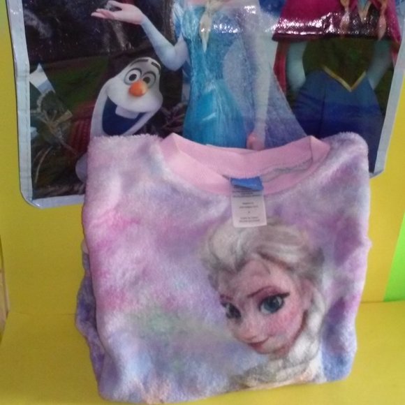 Disney Princess Frozen Elsa Bag & Kids Sweater Size 8 - Picture 1 of 6